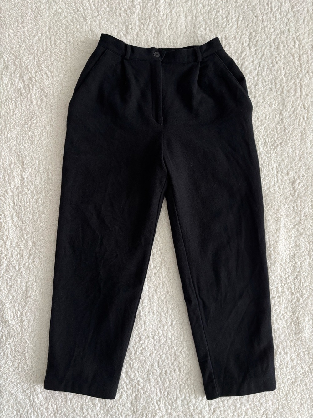 Vintage Norton McNaughton Petites 100% Wool Black Straight Leg Pants 8P